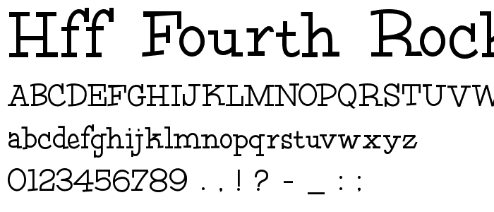 HFF Fourth Rock font